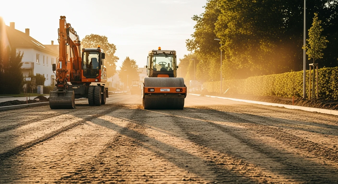 Excavation equipment grading a property for site preparation